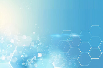 Fototapeta premium abstract blue background with glowing hexagonal patterns