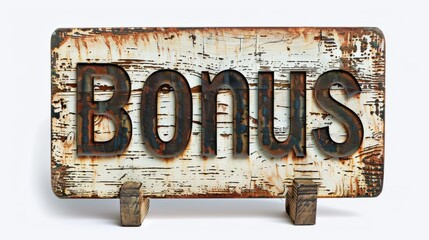 The word Bonus created in Sans Serif Typography.