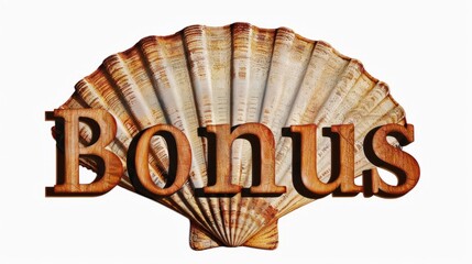 The word Bonus created in Scallop Shell Letters.