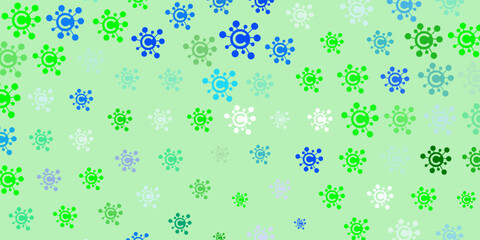 Light Multicolor vector background with covid-19 symbols.