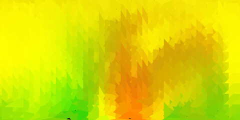 Fototapeta premium Dark green, yellow vector poly triangle texture.