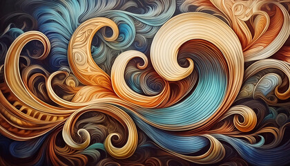Background pattern of curves and swirls