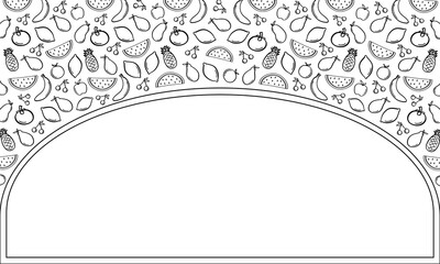 frame of fruits in hand drawn style