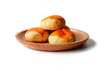 Bakpia or Kue Pia, is one of indonesian food made from a mixture of green beans and sugar, which is wrapped in flour, then baked