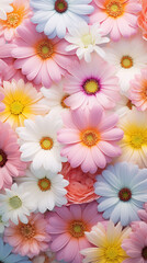 Fototapeta premium Flowers Image, Pattern Style, For Wallpaper, Desktop Background, Smartphone Phone Case, Computer Screen, Cell Phone Screen, Smartphone Screen, 9:16 Format - PNG