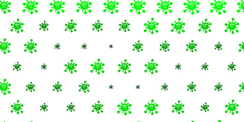 Light Green, Yellow vector backdrop with virus symbols.