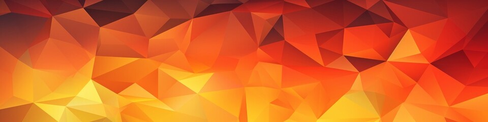 A low poly style imitation geometric background featuring red and orange triangles arranged in a dynamic pattern. Banner.