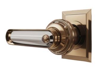 luxurious metal door knob isolated on white, handle, premium elegant, cutout, clipping path