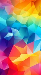 Obraz premium Multicolored polygonal style imitation wallpaper with overlapping triangles in a vibrant and abstract geometric design