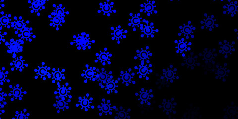 Dark blue vector texture with disease symbols.
