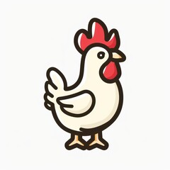 chicken logo design, icon, white background