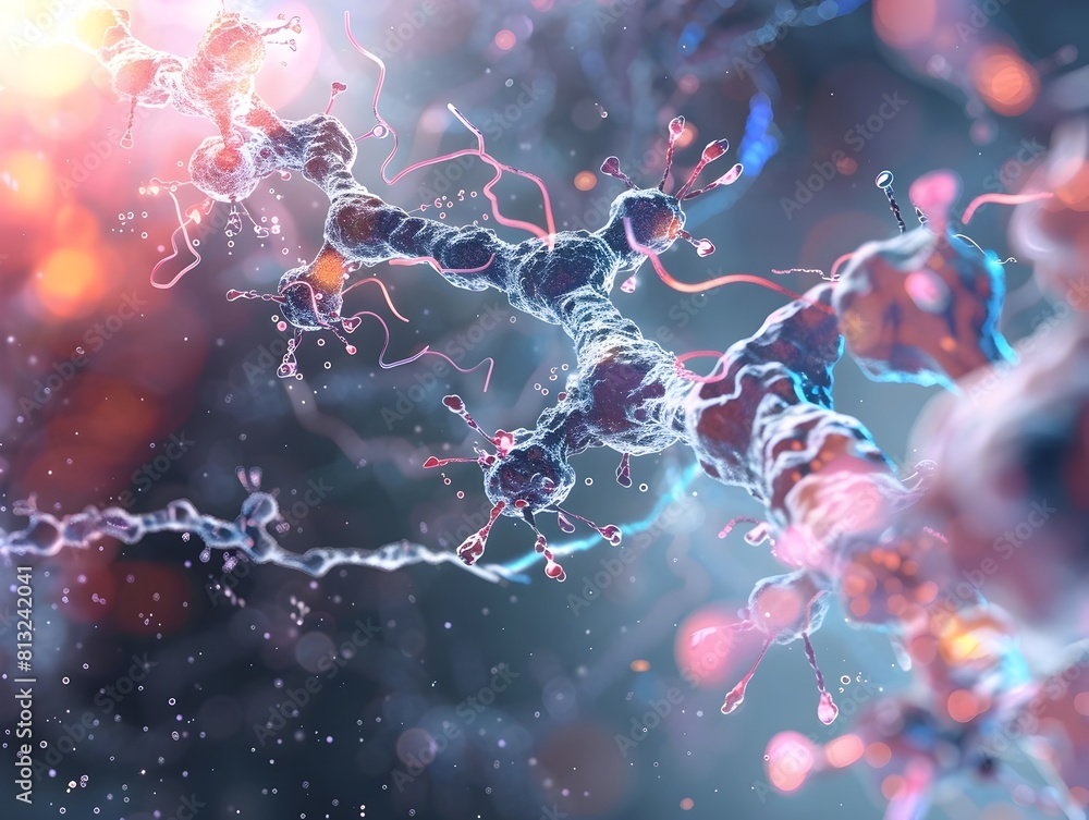 Poster visualizing the molecular dynamics of insulin in synaptic transmission and neuronal connectivity