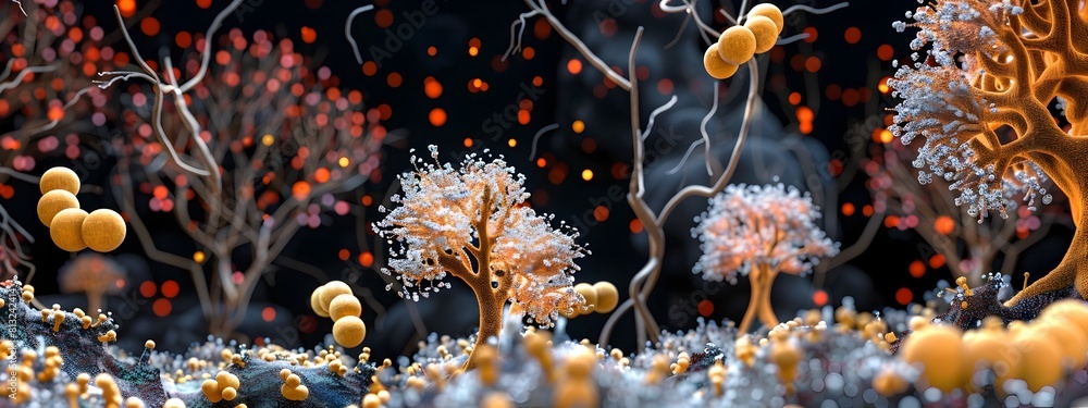 Aufkleber intricate 3d rendered diagram of insulin s effects on neurotransmitter receptor expression and