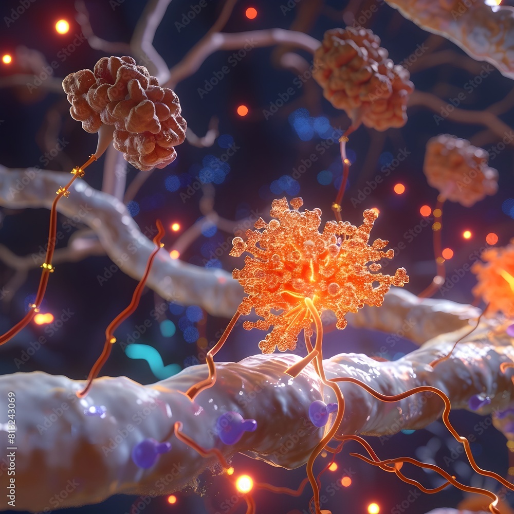 Poster intricate 3d of insulin s effects on synaptic pruning and dendritic spine morphology