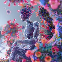 3D of Insulin as Emotional Guardian Promoting Wellbeing and Resilience - obrazy, fototapety, plakaty