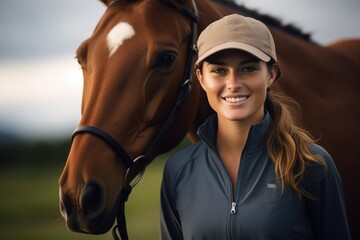 Obraz premium The Focused Gaze of an Aspiring Polo Champion: A Detailed Portrait with the Vibrant Polo Field in Repose