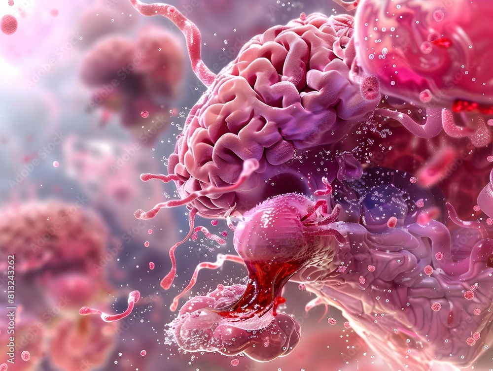 Aufkleber visualization of insulin s modulating effect on amygdalar fear and anxiety responses in 3d rendered