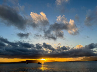 sunset over the sea, 