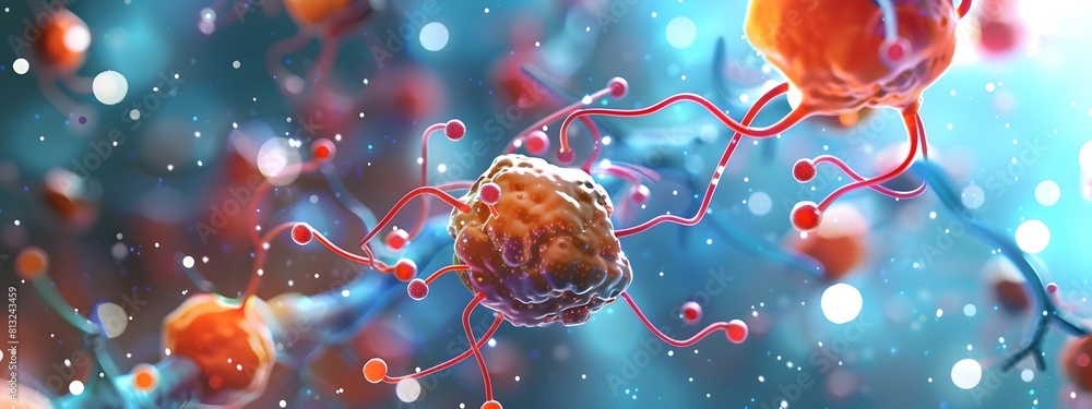 Aufkleber insulin modulating neurotransmitter release and synaptic plasticity in 3d rendered infographic