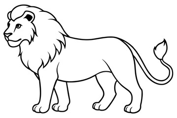 lion line art silhouette illustration