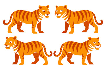 Obraz premium tiger line art silhouette vector illustration