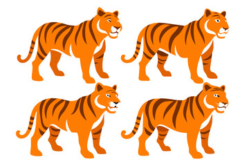 tiger line art silhouette vector illustration