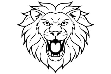 lion face cartoon vector illustration