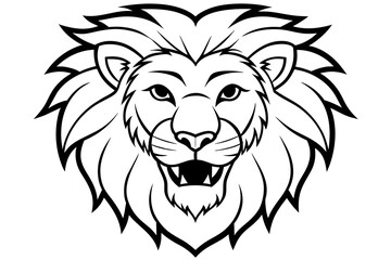 lion face cartoon vector illustration