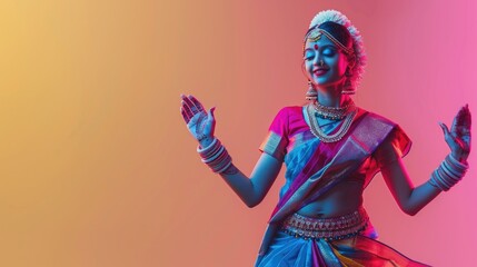 Fototapeta premium Teej festivity: happy teej - marking the occasion of Teej with joyous festivities where friends and family come together to celebrate love, happiness and blessings.