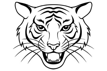 tiger face cartoon vector illustration