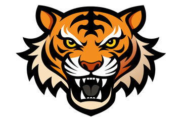 tiger face cartoon vector illustration