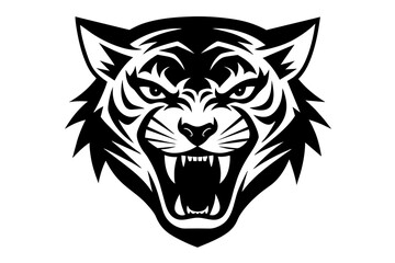 tiger face cartoon vector illustration