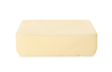 Block of tasty butter isolated on white