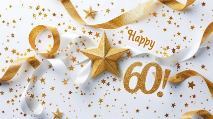 Happy 60th: a celebratory message commemorating six decades of life's journey, filled with gratitude, love, and cherished memories, marking this special milestone with joy and appreciation