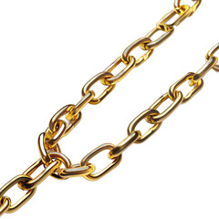 Obraz premium Shiny gold chain isolated on a transparent background. Elegance and luxury concept.