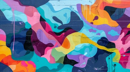 Bold, vibrant mural with stunning visual impact, Ai Generated