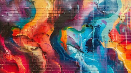 Bold, vibrant mural with stunning visual impact, Ai Generated