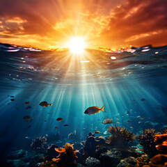 Underwater SeaLife Sunset