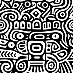 Abstract brazilian indigenous pattern seamless 