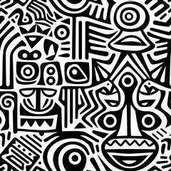 Abstract brazilian indigenous pattern seamless 