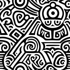 Fototapeta premium Abstract brazilian indigenous pattern seamless 