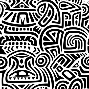 Abstract brazilian indigenous pattern seamless 