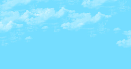 Abstract panoramic blue sky white clouds background
