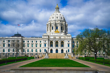 Minnesota State Capitol in Saint Paul, landmark architecture of Beaux-Arts American Renaissance...