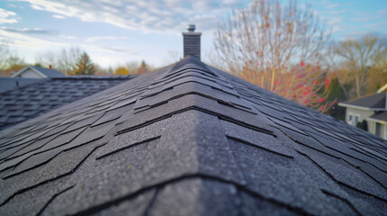 Close Up of a Black Shingled Roof