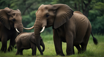 elephants in the savannah need beautiful environment .Generative. Ai