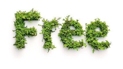 The word Free created in Moss-Covered Letters.