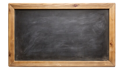 Blank Blackboard in Wooden Frame on Transparency - White Background