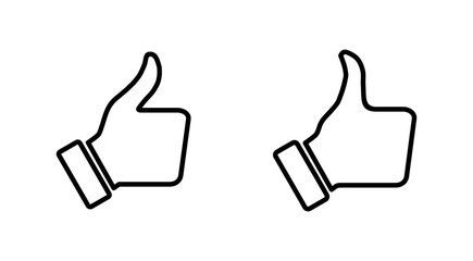 Obraz premium Thumbs up icon set. Hand like. Like icon vector.