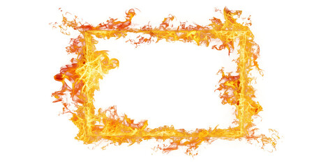 A fire frame isolated on transparent background.